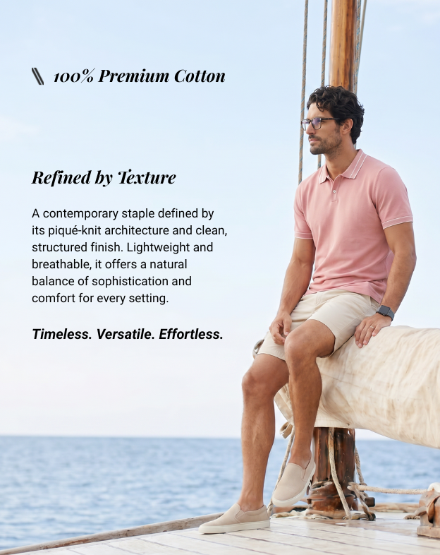 Clay Pink Structured Collar Tipping B-Polo