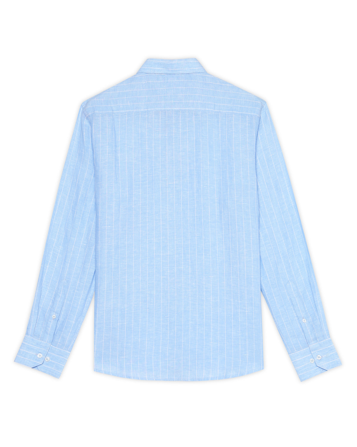 Powder Blue 100% Linen Amalfi Stripe Shirt