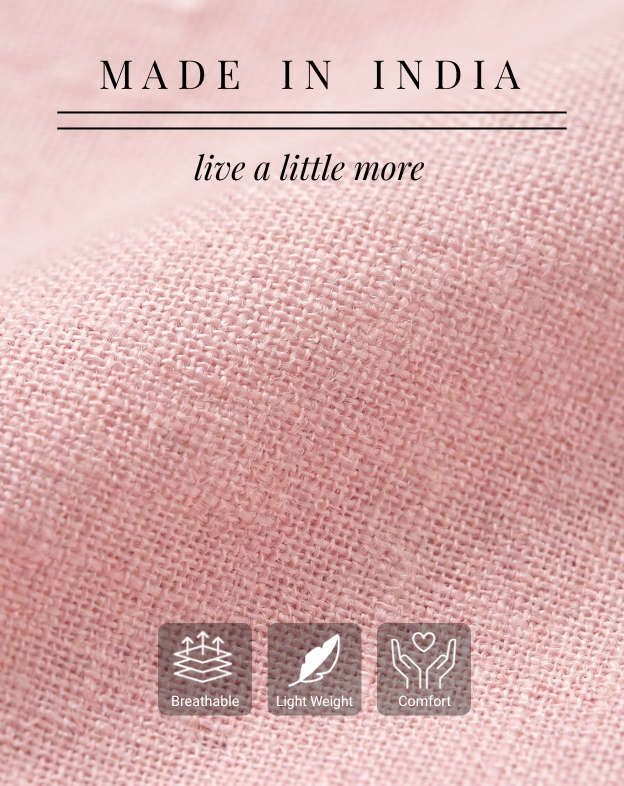 Soft Pink Cuban Collar Shirt