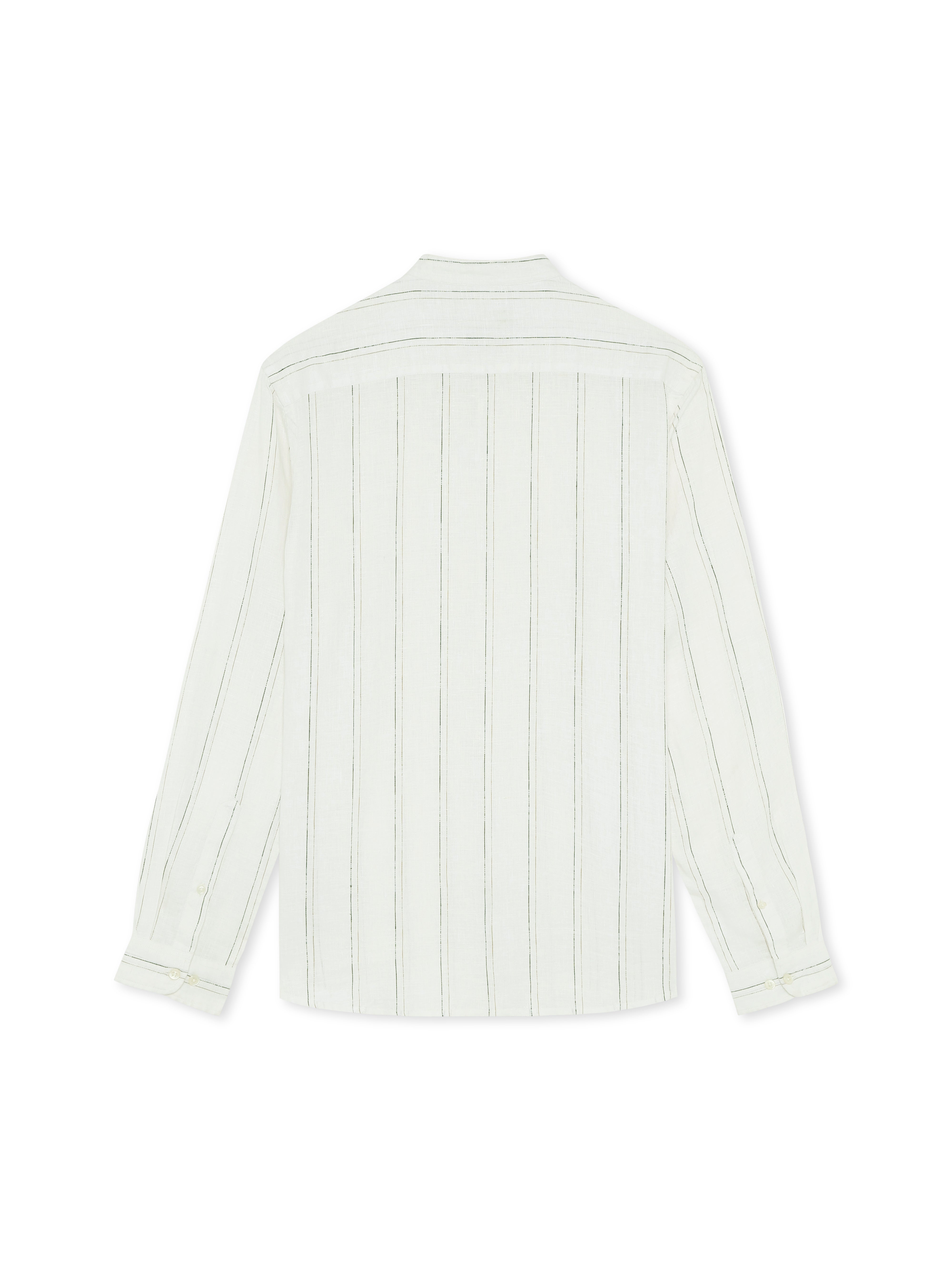 Soft White 100% Linen Striped Shirt