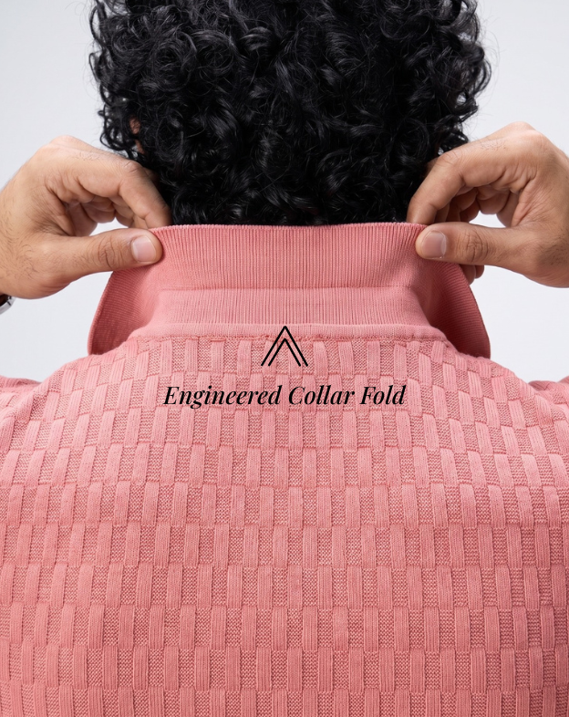 Coral Pink Brickline V-Polo
