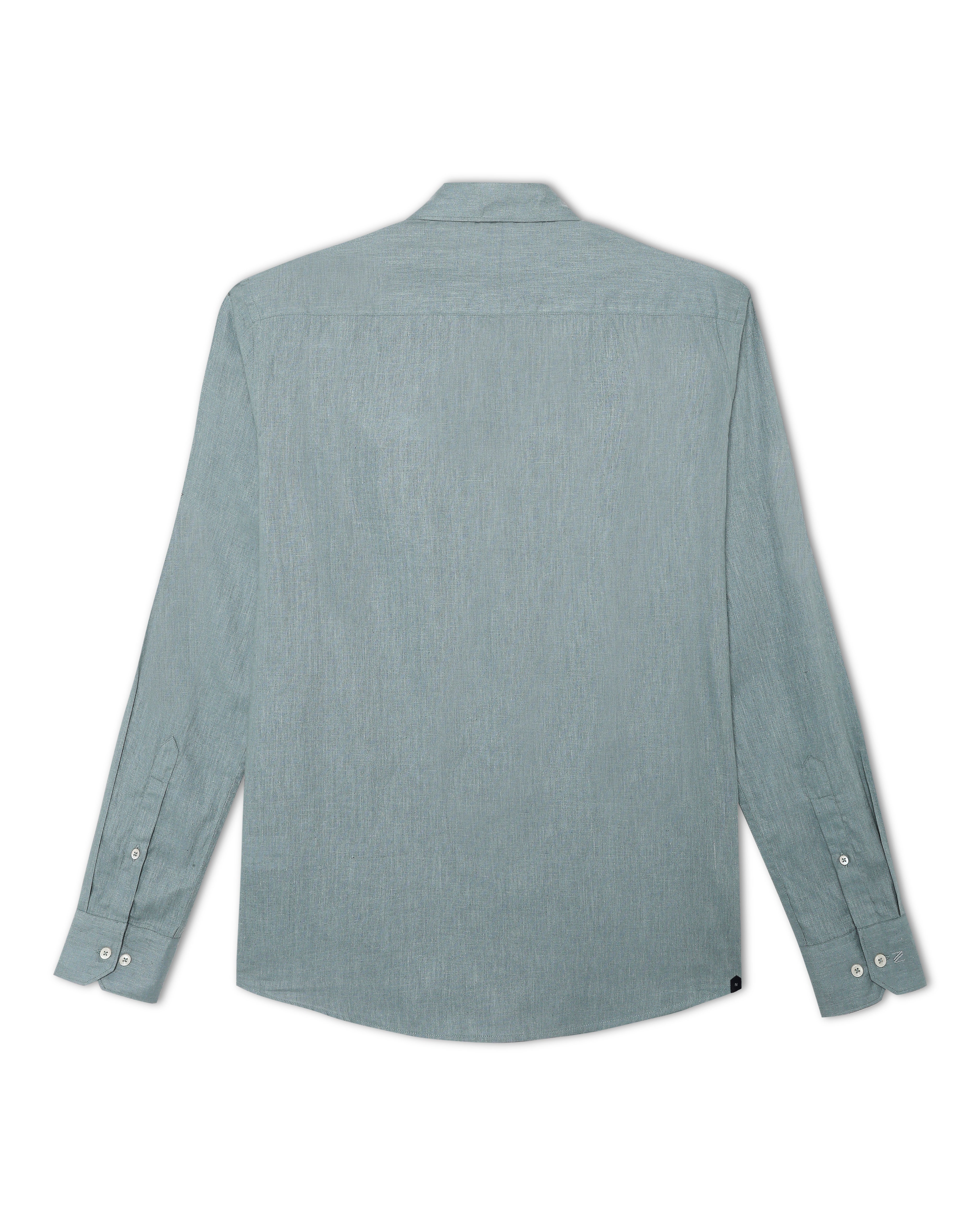 Asphalt Blue Linen Blend Shirt