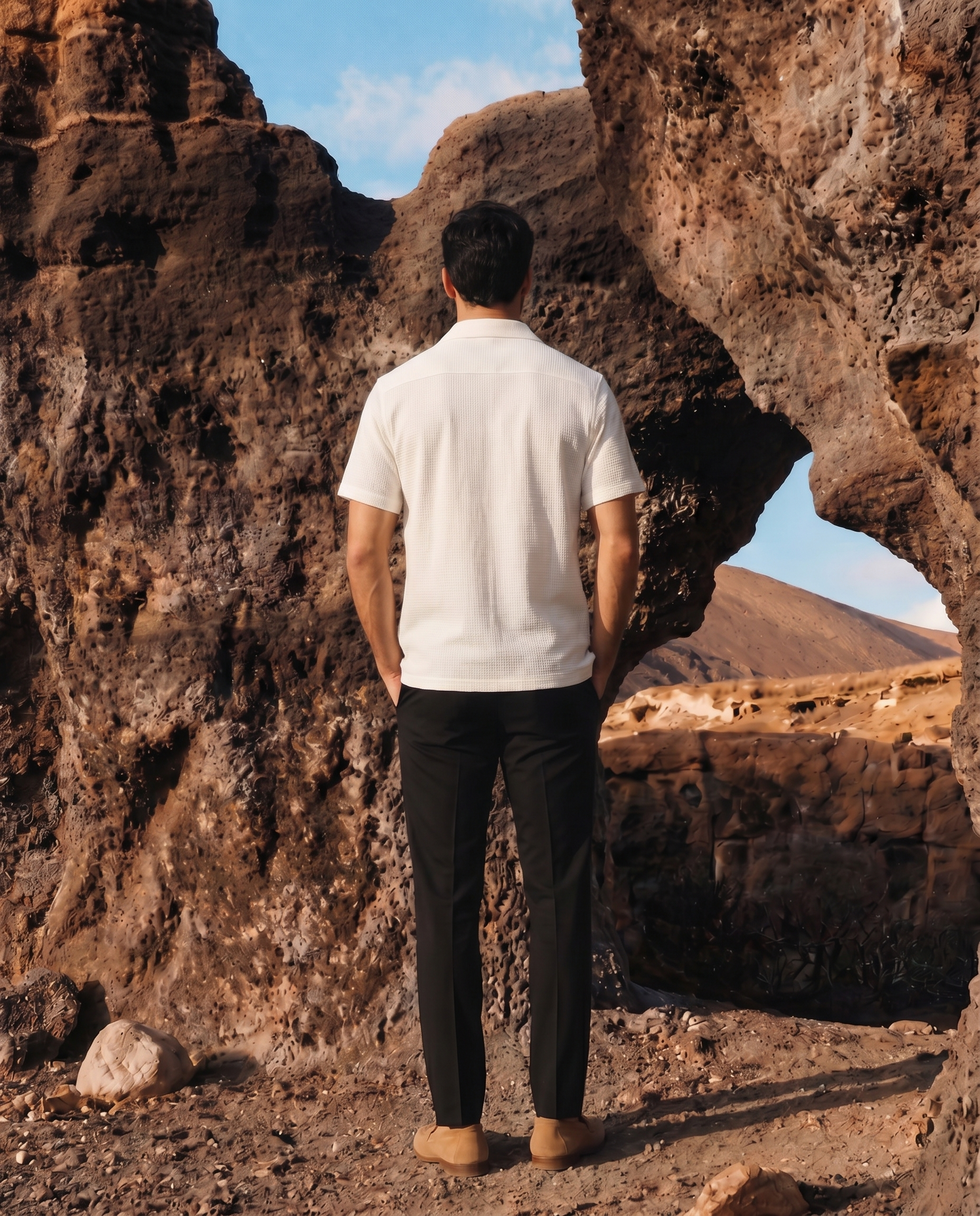 Soft White Dobby Micro Grid Shirt