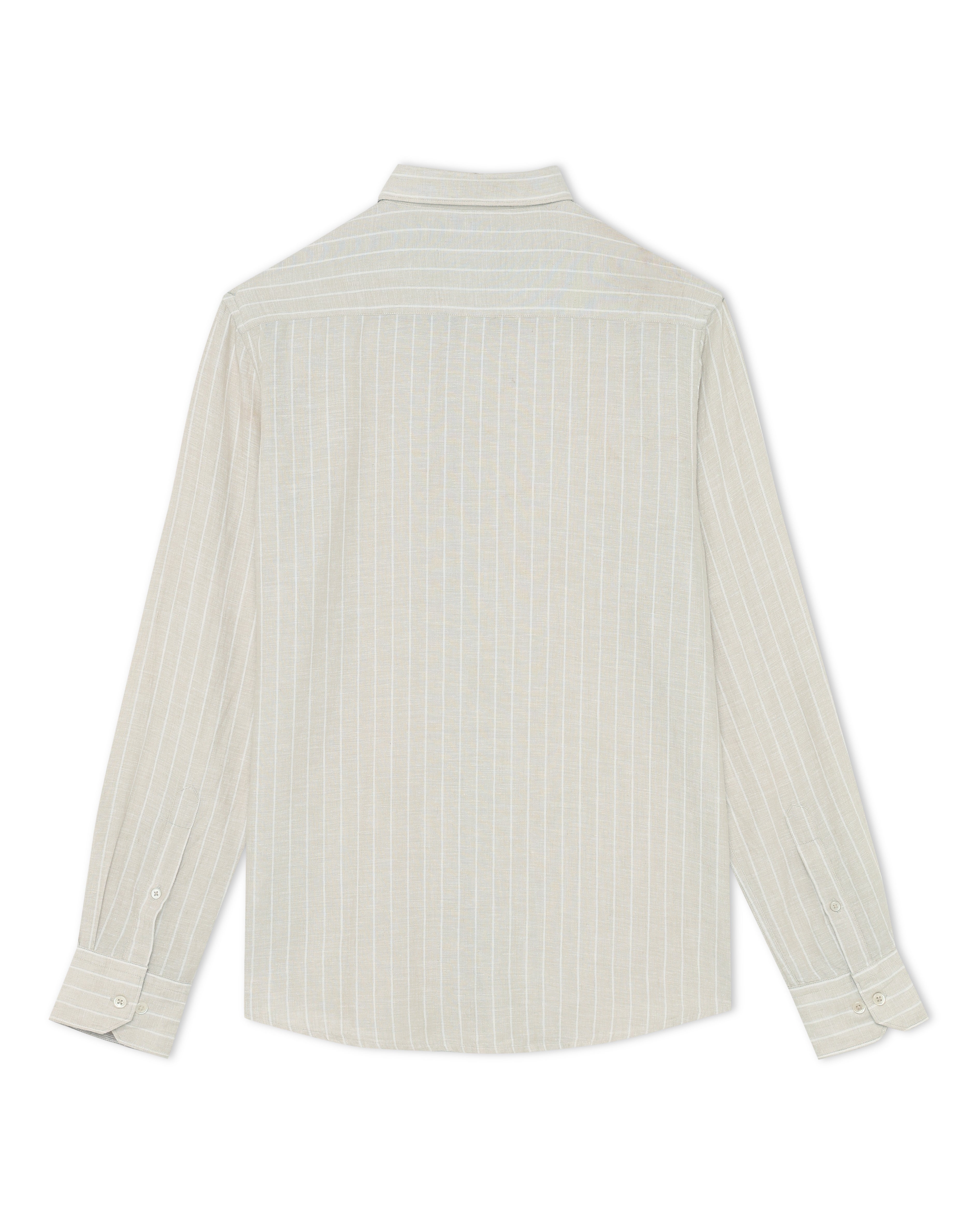 Natural Linen Blend Striped Shirt