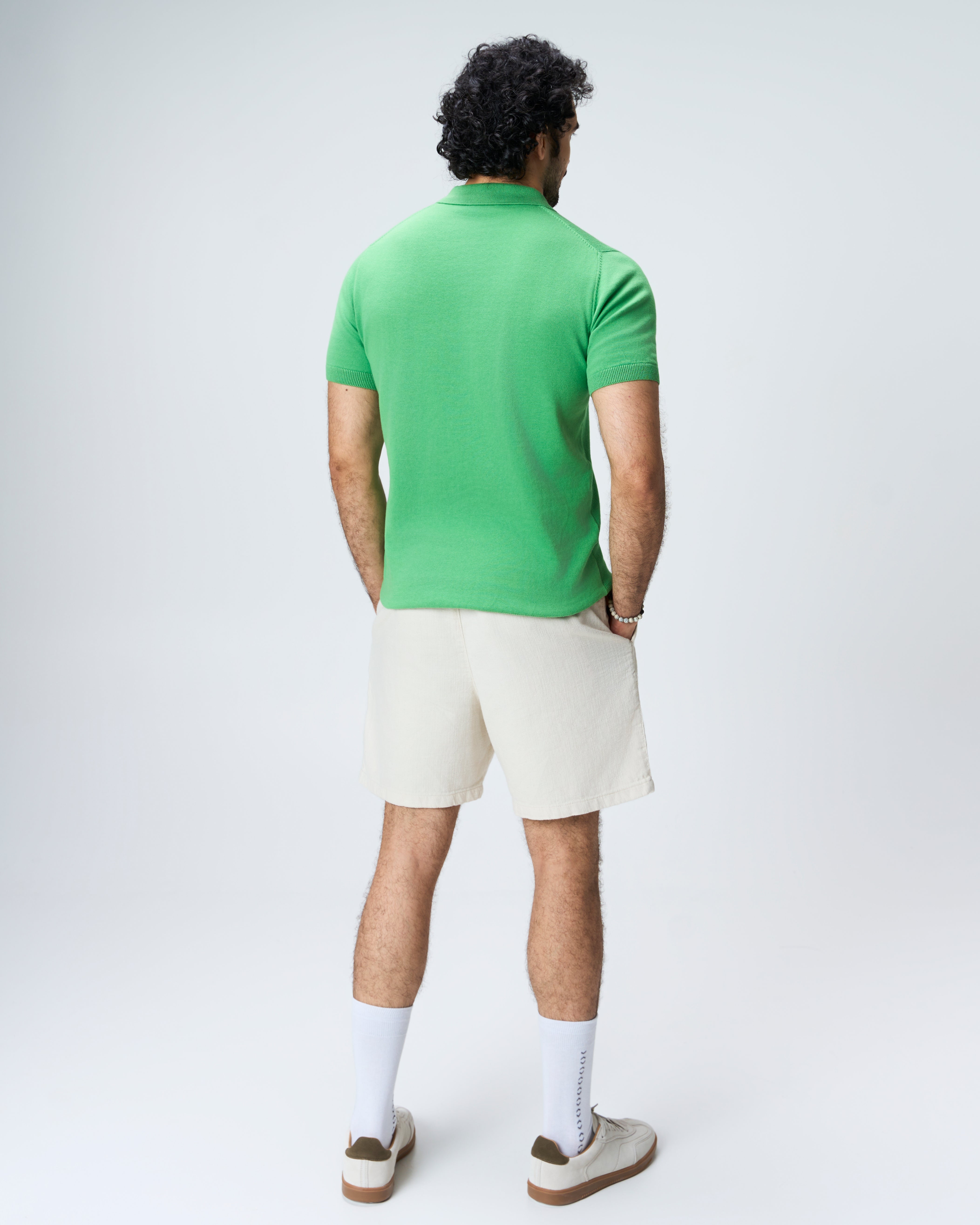 Grass Green Honeycomb Z-Polo - 100% Cotton - II
