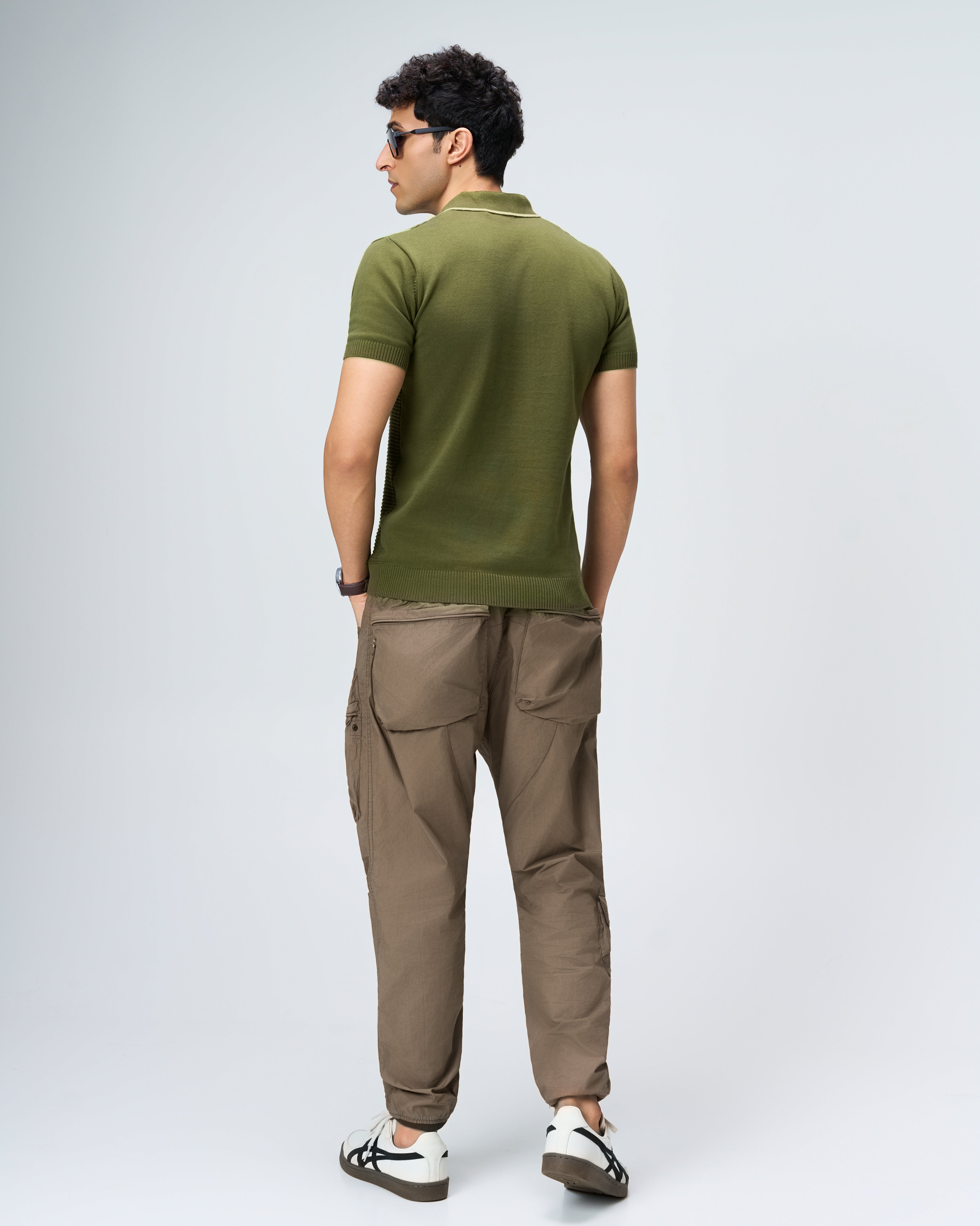 Khaki Green Pixel Stripe B-Polo - 100% Cotton - II