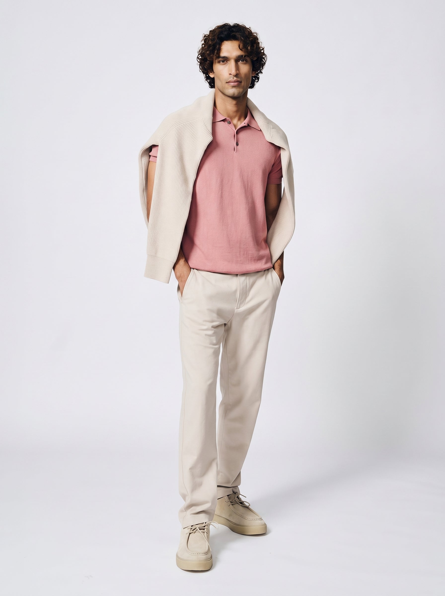 Clay Pink Cotton-Bamboo Signature Polo