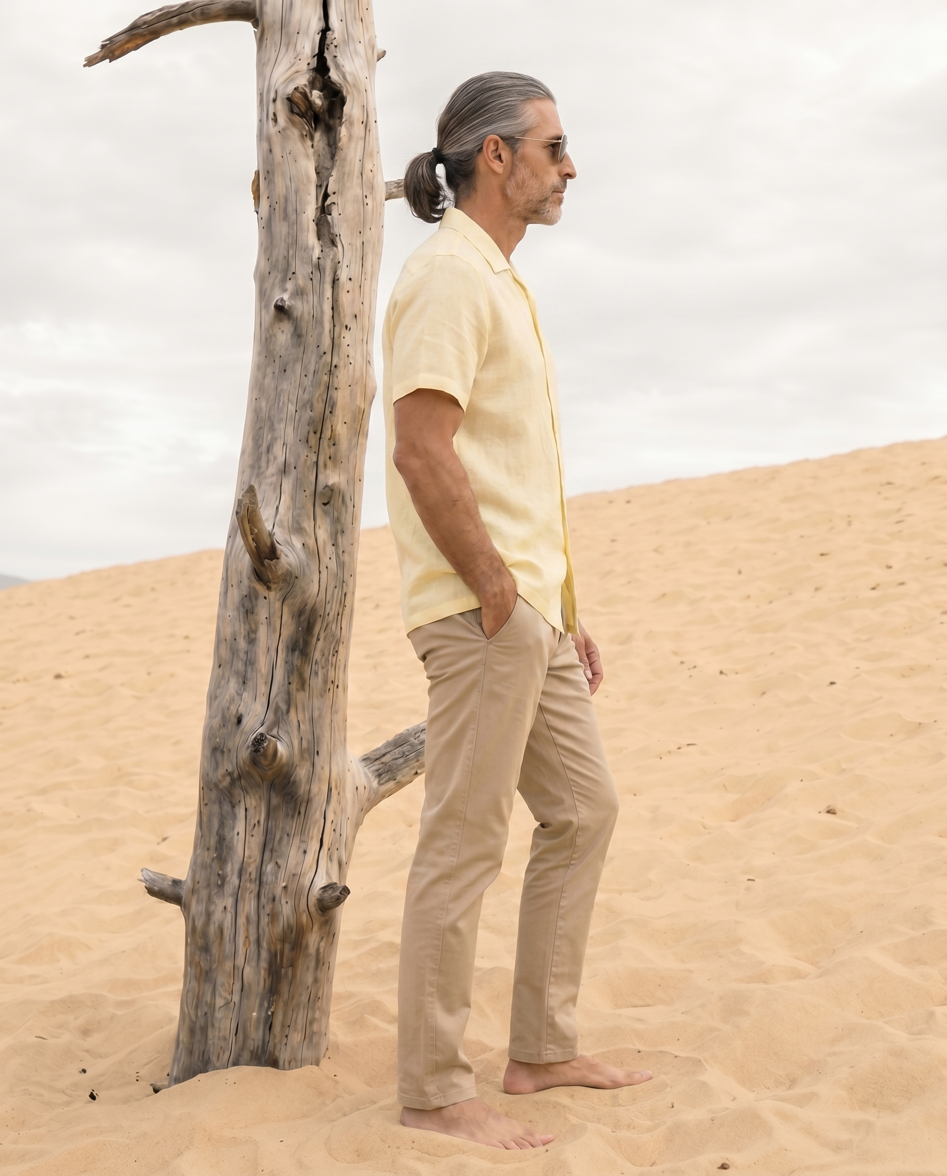 Butter Yellow Cuban Collar Shirt
