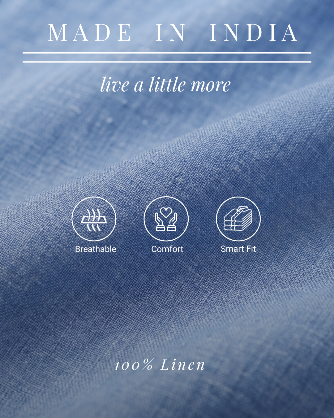 Denim Blue Delavé 100% Linen Shirt