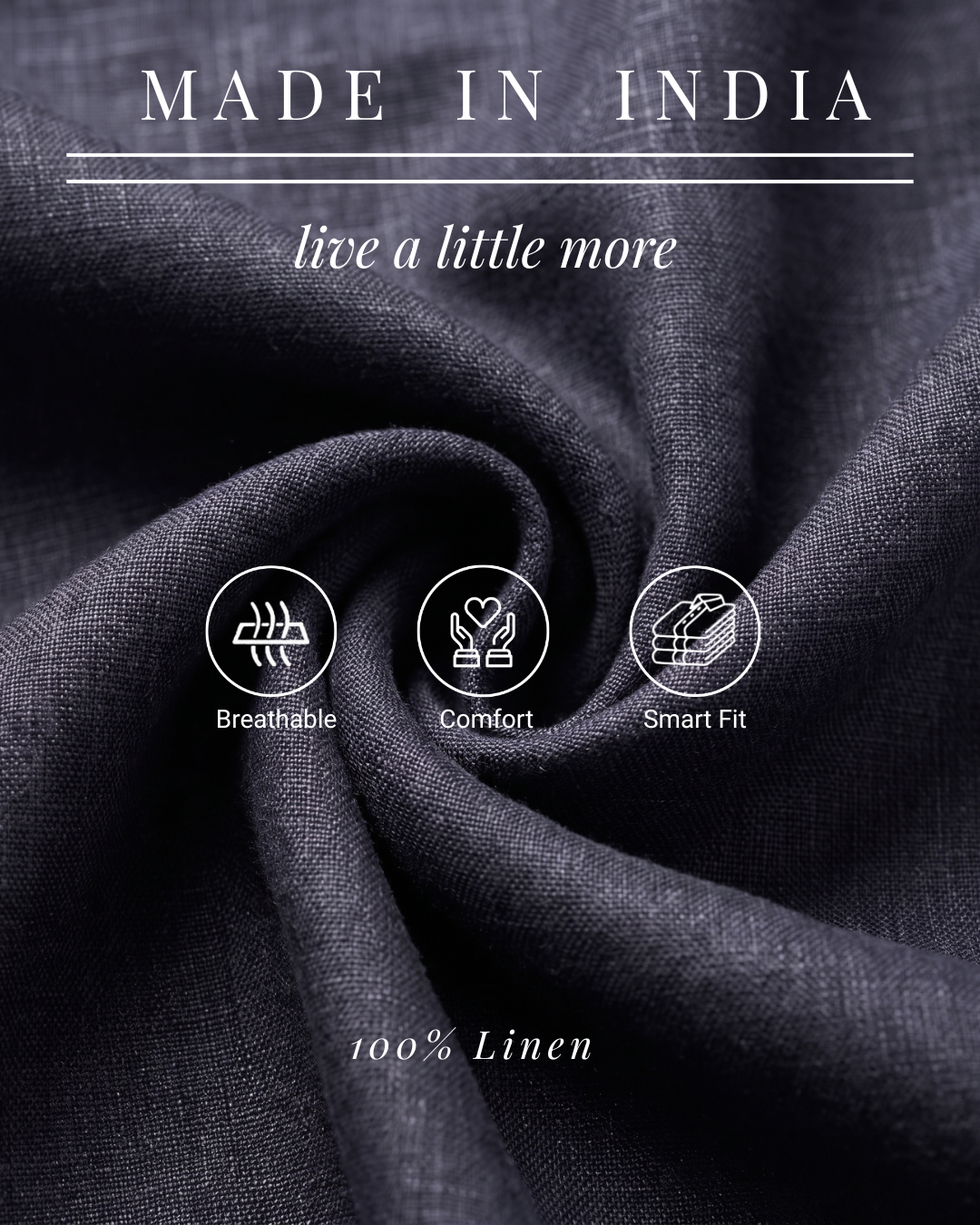 Indigo Navy Delavé 100% Linen Shirt
