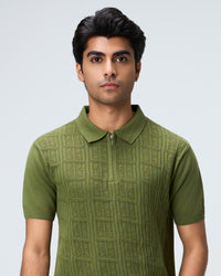 Sage Green Martix Z-Polo - 100% Cotton - II
