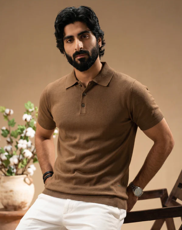 Cocoa Brown Cotton-Bamboo Signature Polo