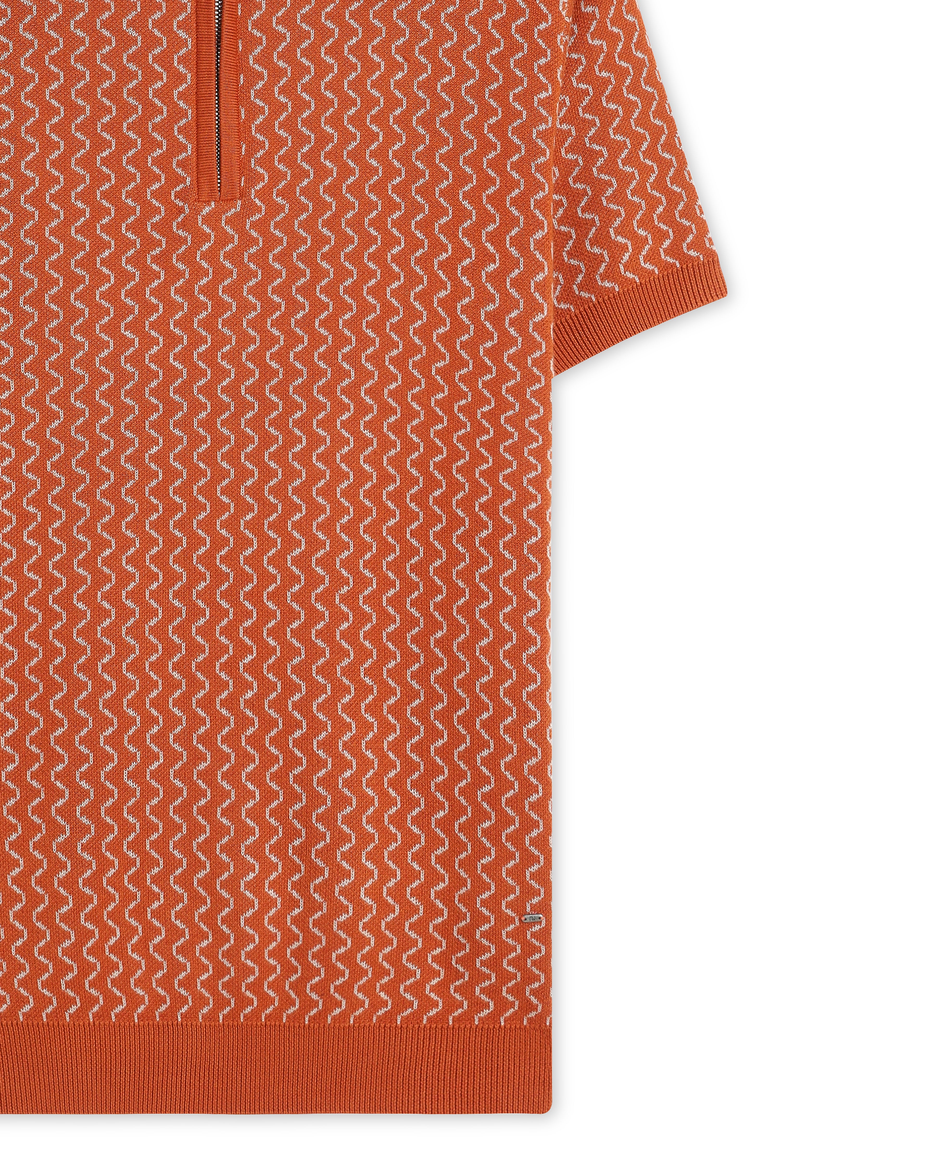 Burnt Ochre Waveline Z-Polo - 100% Cotton - II