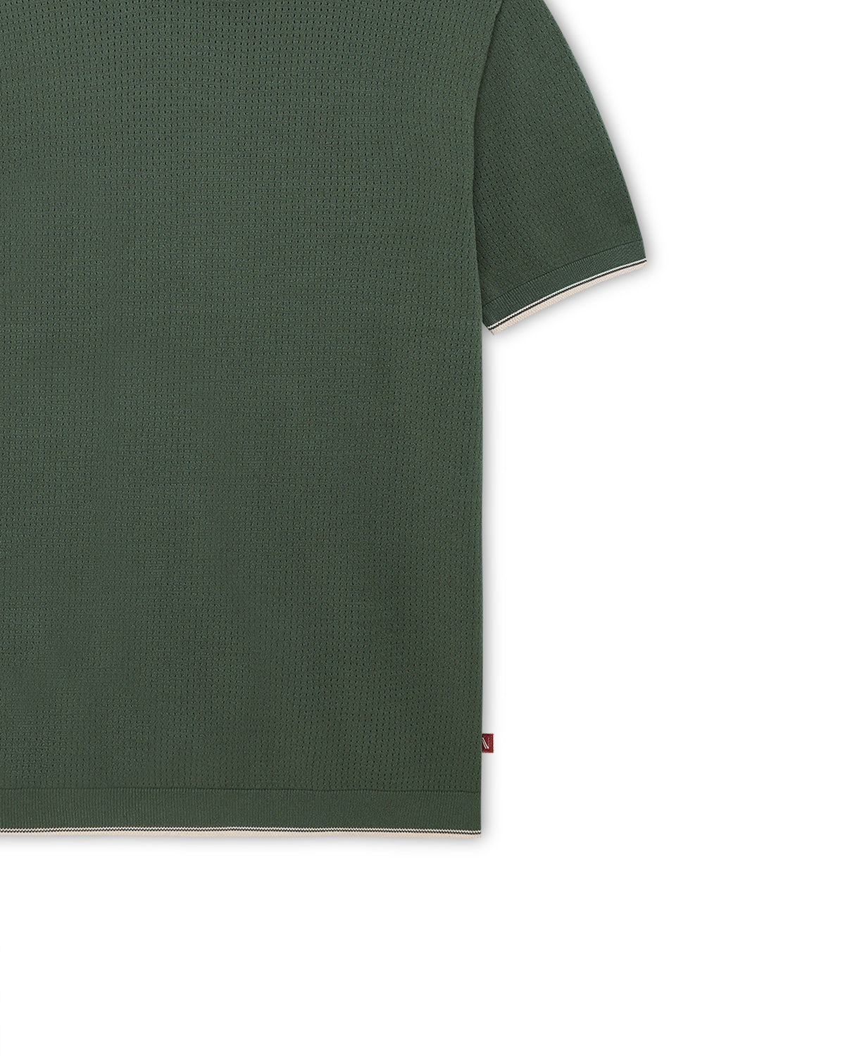 Khaki Green Contrast Neck T-Shirt