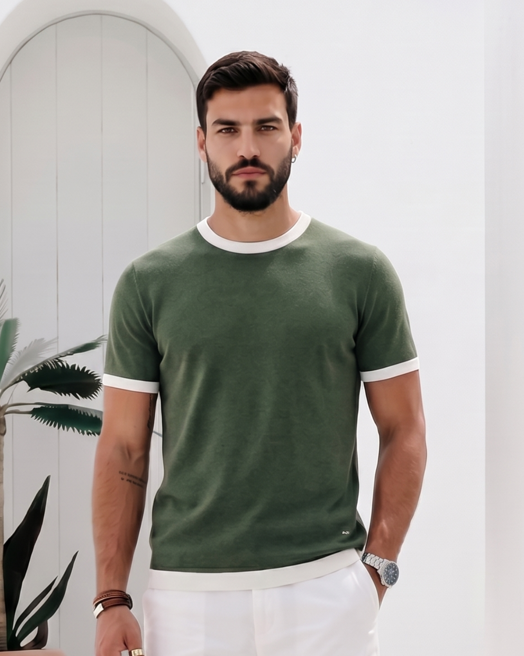 Forest Green Mill Contrast T-Shirt