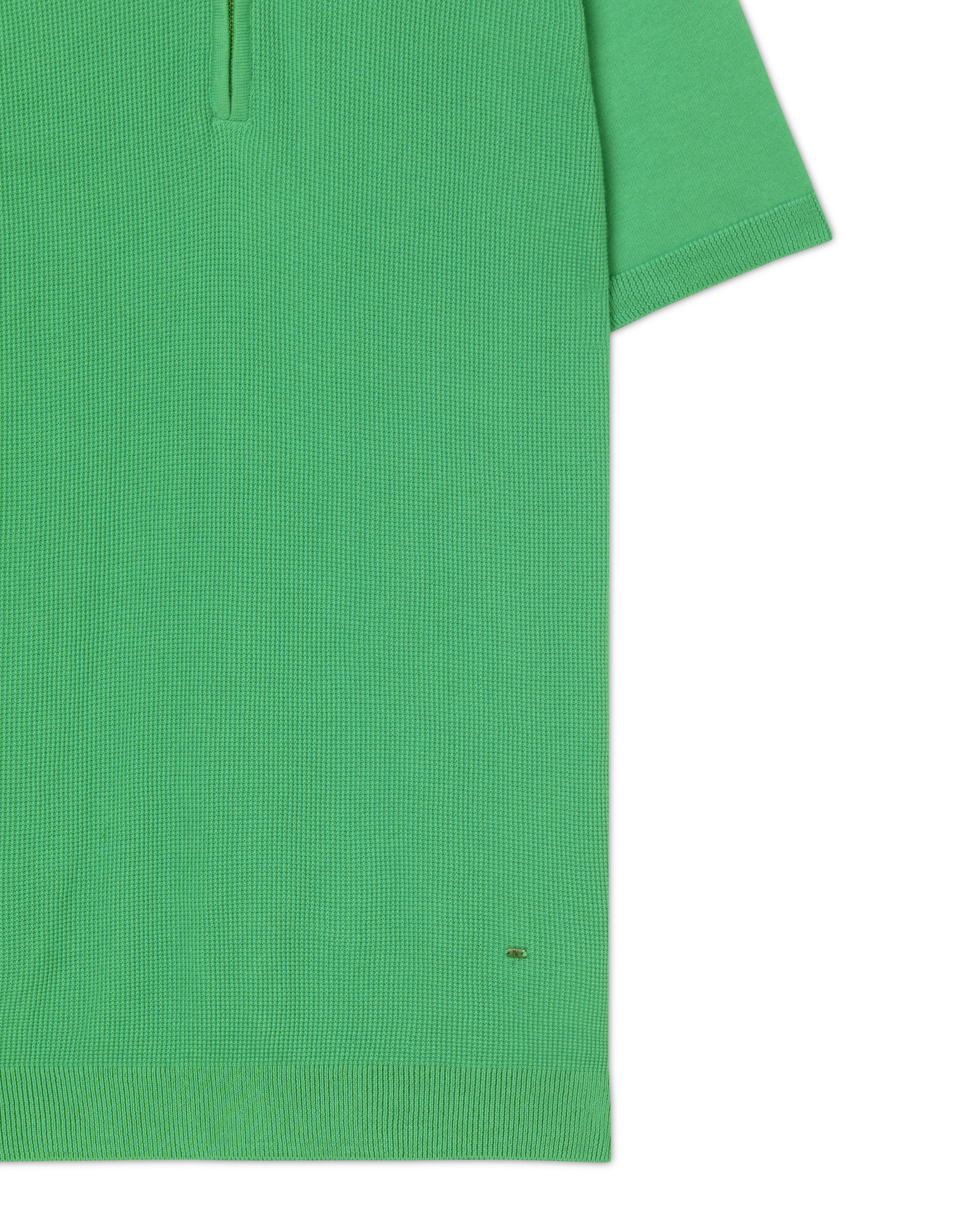 Grass Green Honeycomb Z-Polo - 100% Cotton - II