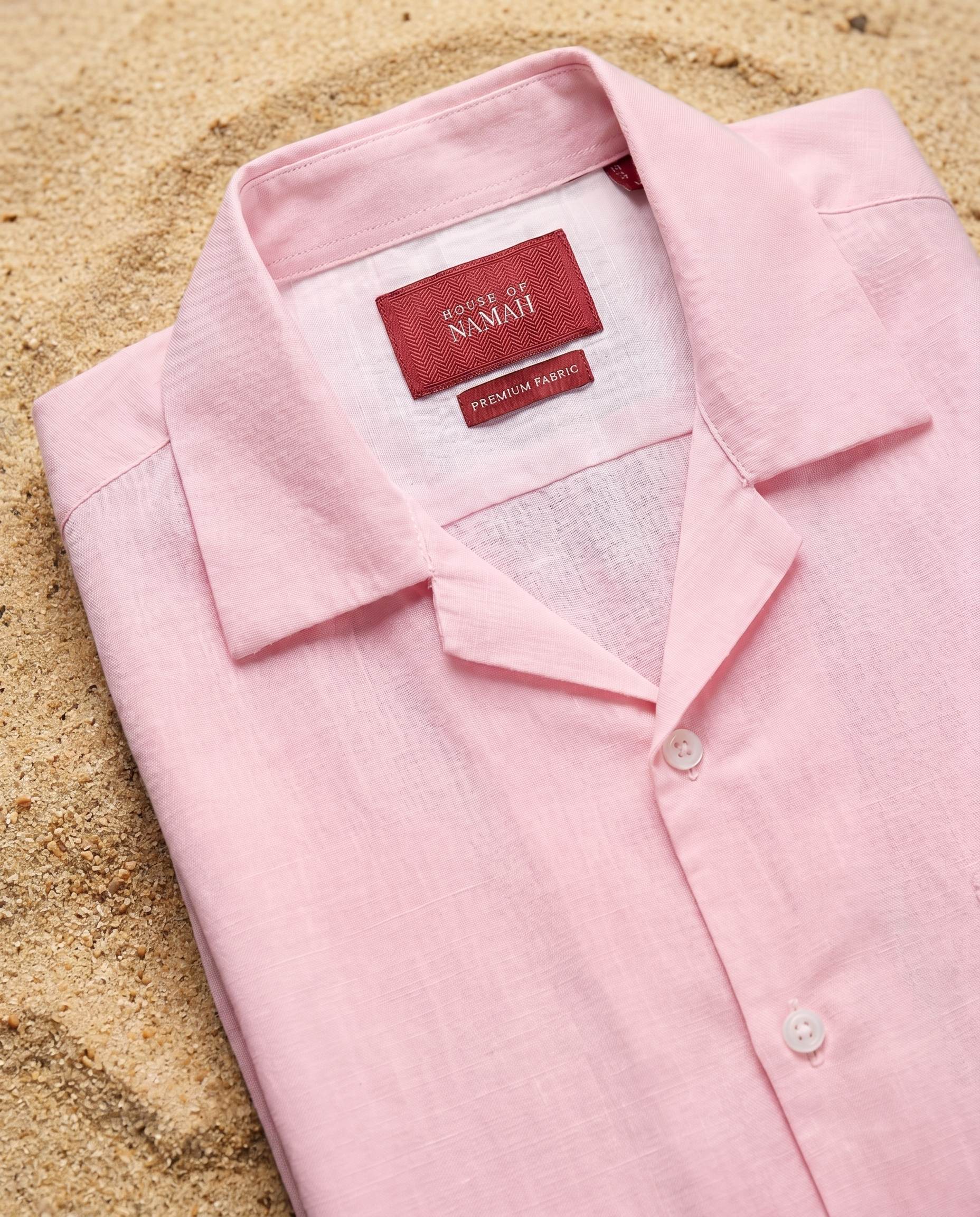 Pale Pink H/S Double-Cloth Cuban Shirt