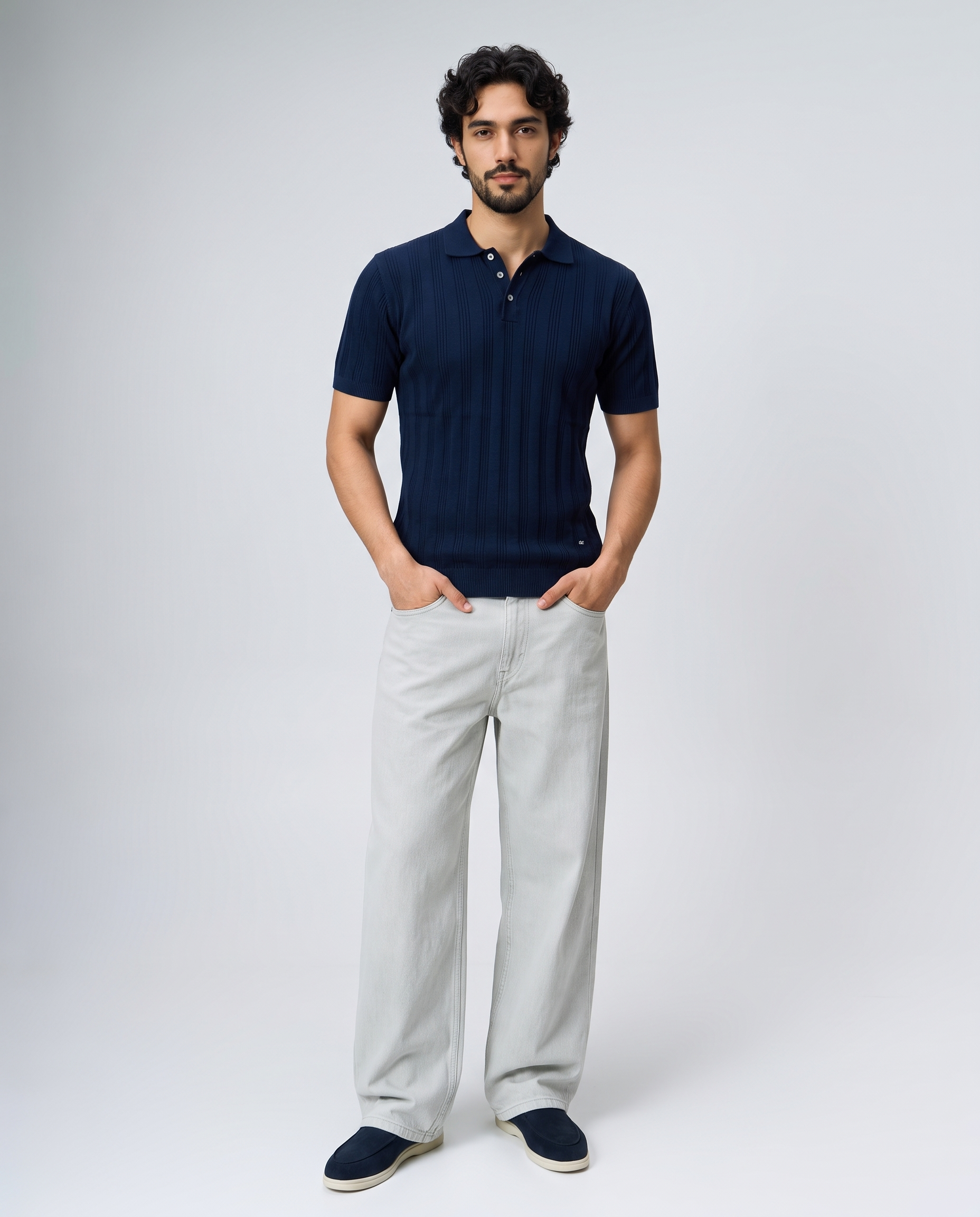 Midnight Blue Linear B-Polo