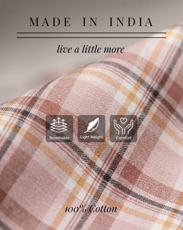 Dusky Pink Checks Shirt