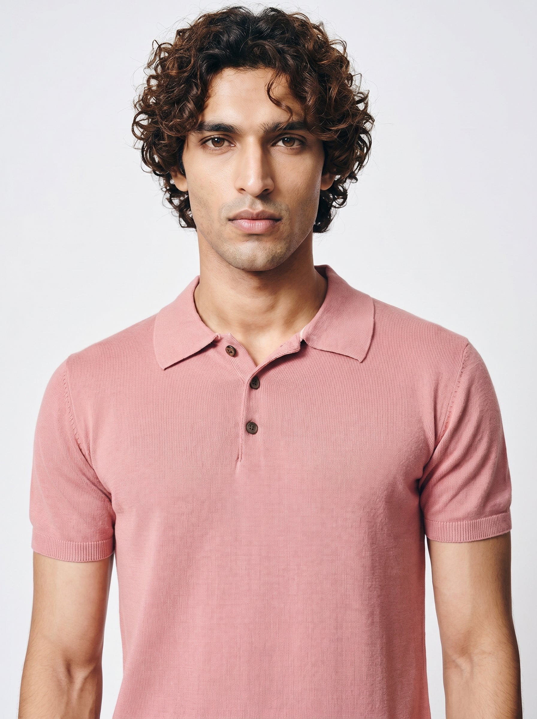 Clay Pink Cotton-Bamboo Signature Polo