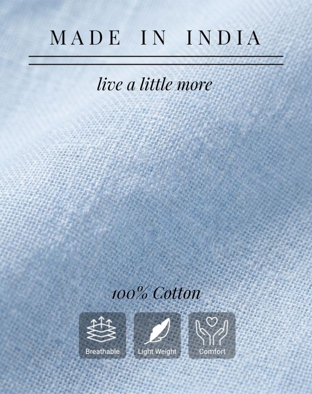 Ice Blue Breeze Linen Blend Shirt