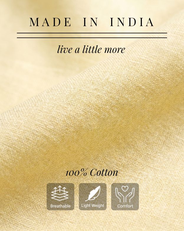 Butter Yellow Cuban Collar Shirt