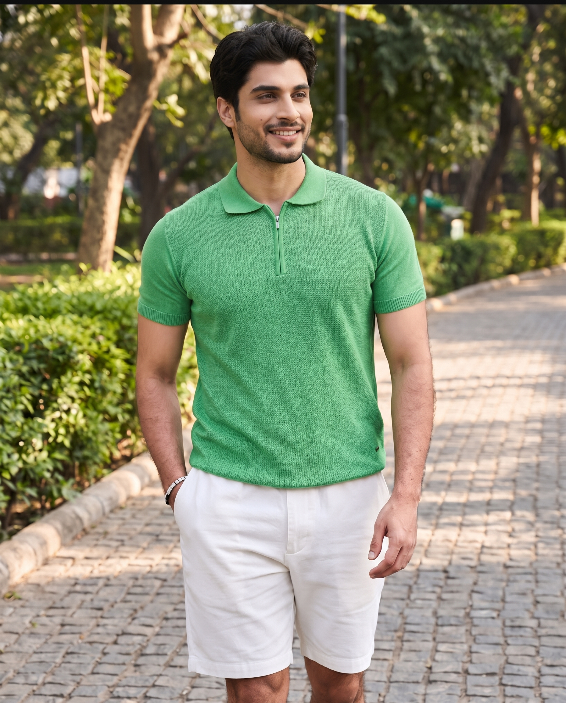 Grass Green Honeycomb Z-Polo