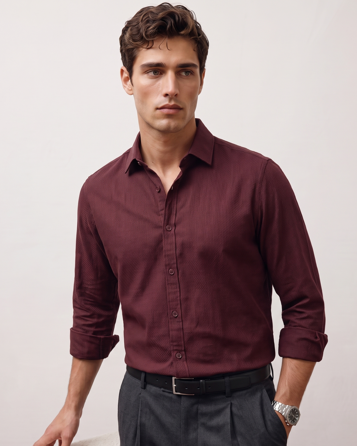 Burgundy Italino Shirt
