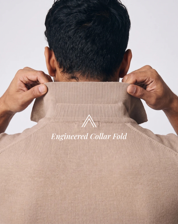 Warm Tan Cotton-Bamboo U-Neck Polo
