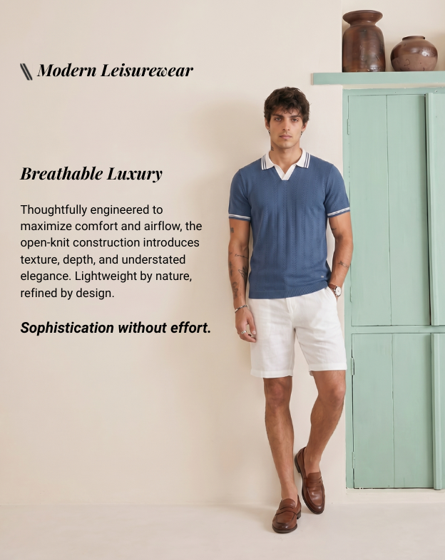 Midnight Blue Mill Varsity V-Polo