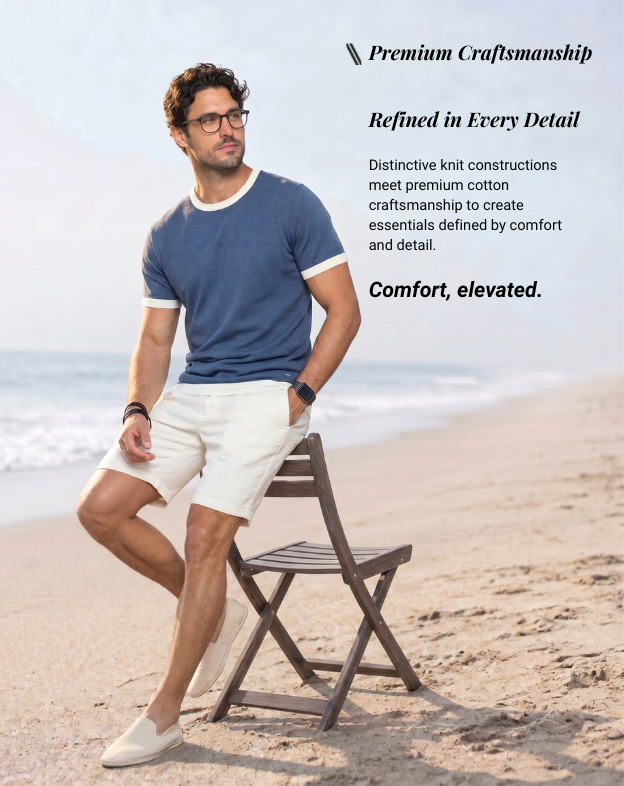 Midnight Blue Mill Contrast T-Shirt