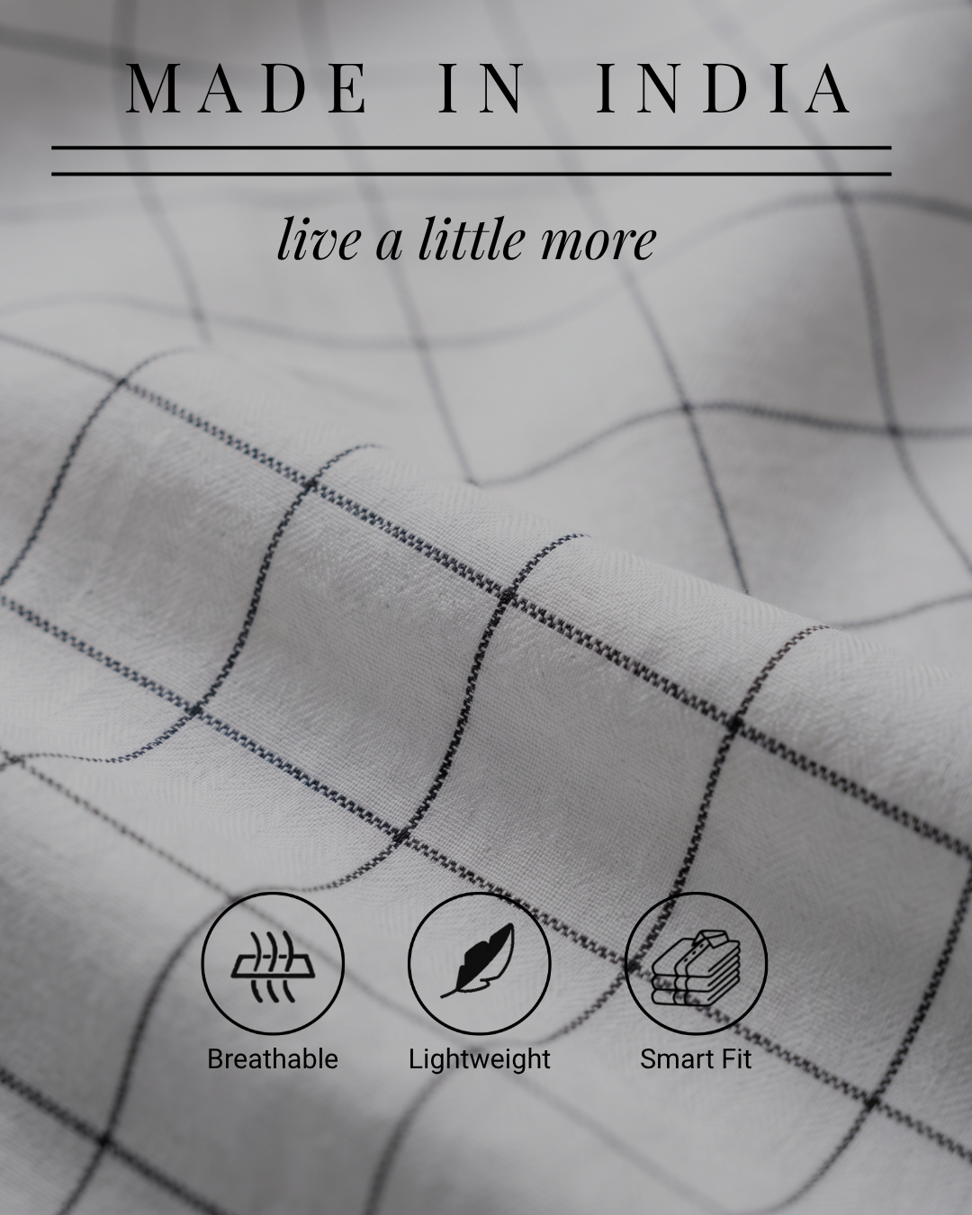 Soft White Windowpane Check Shirt
