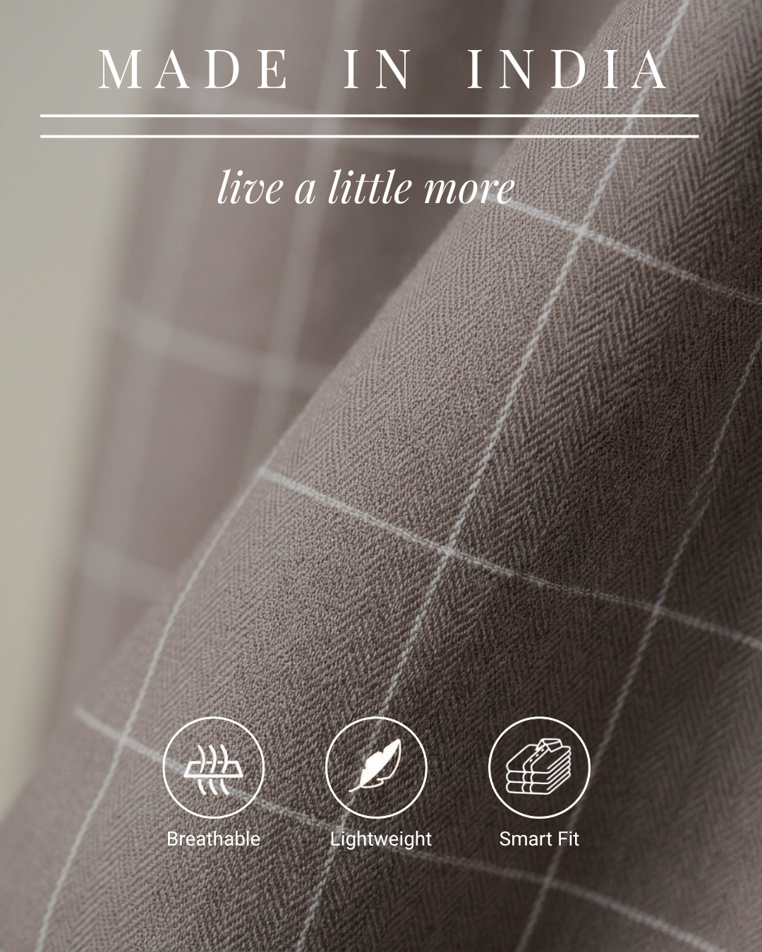 Mocha Taupe Windowpane Check Shirt
