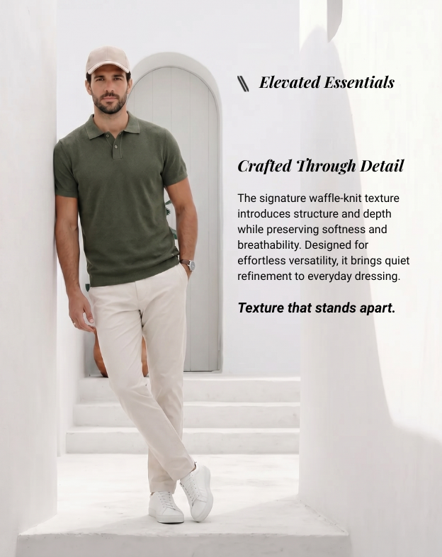 Khaki Mill Wide Placket B-Polo