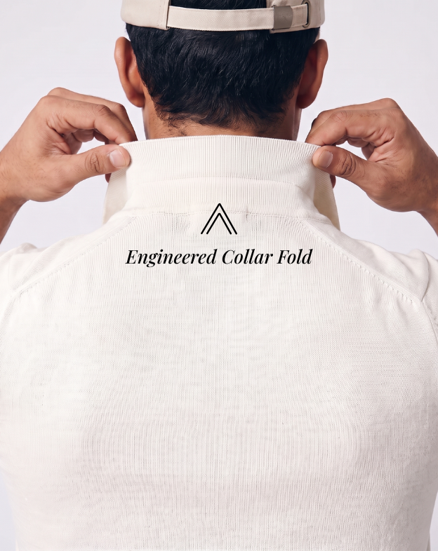 Soft White Cotton-Bamboo U-Neck Polo