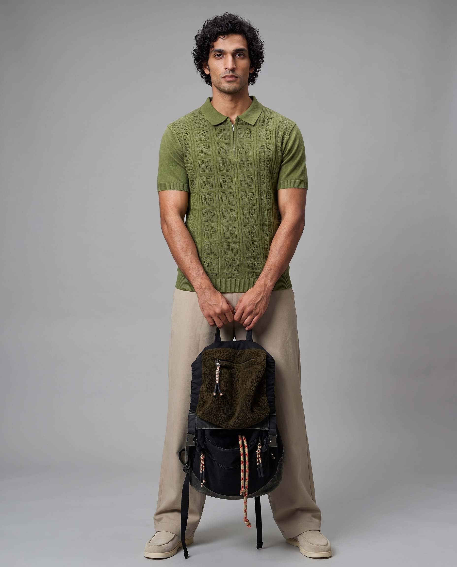 Sage Green Matrix Z-Polo