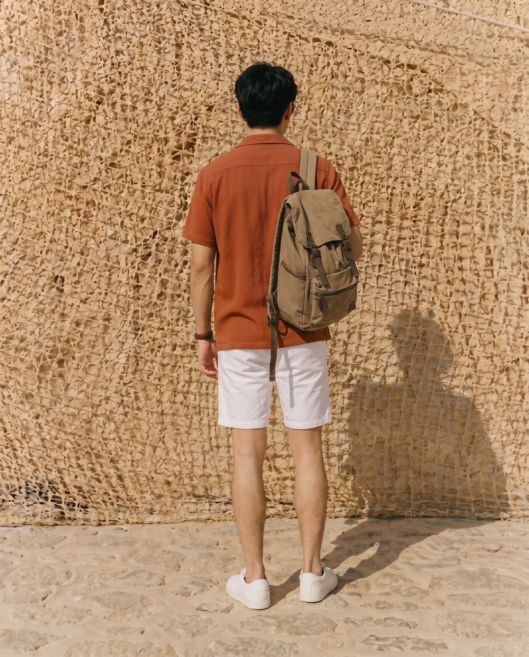 Burnt Ochre Dobby Micro Grid Shirt