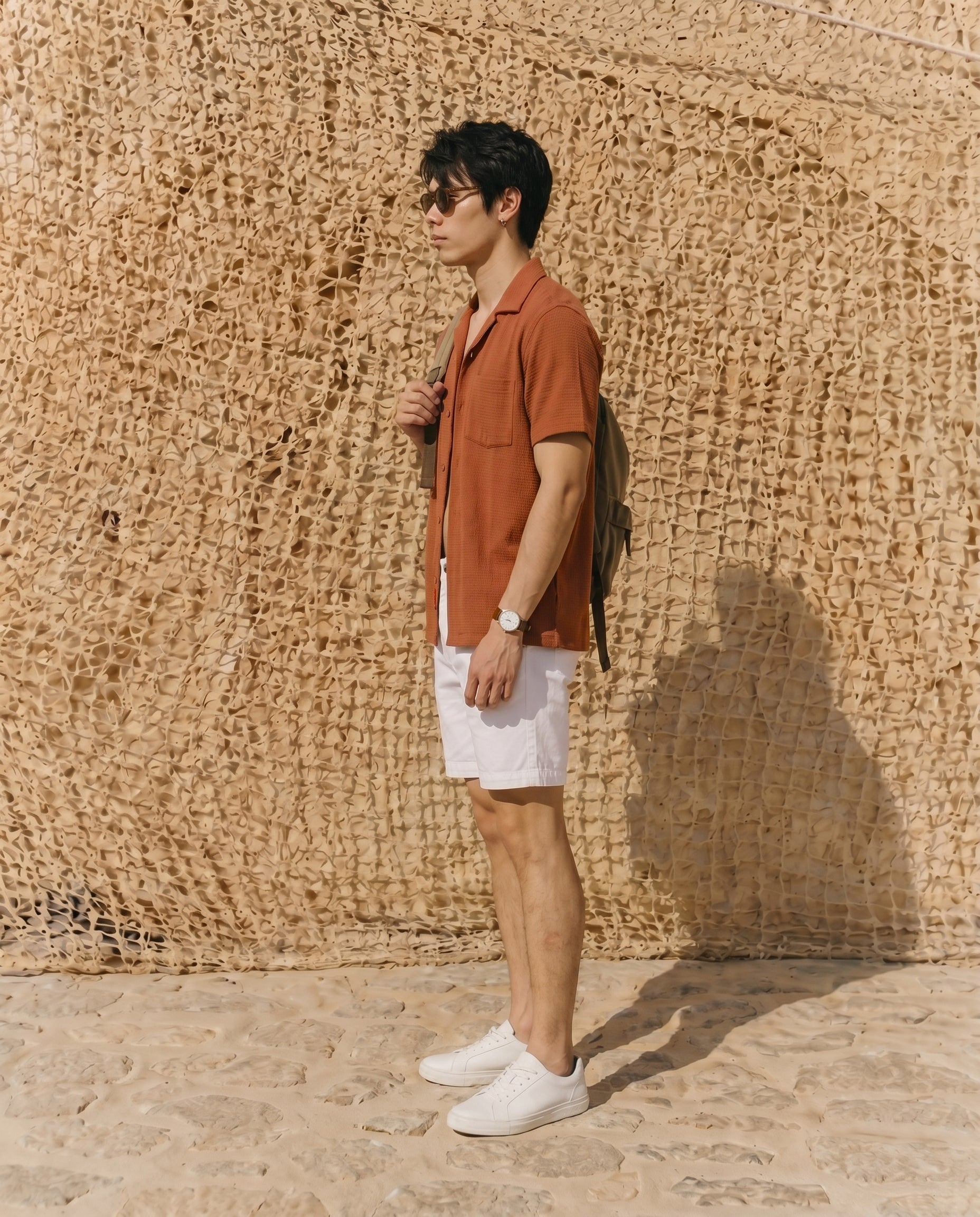 Burnt Ochre Dobby Micro Grid Shirt