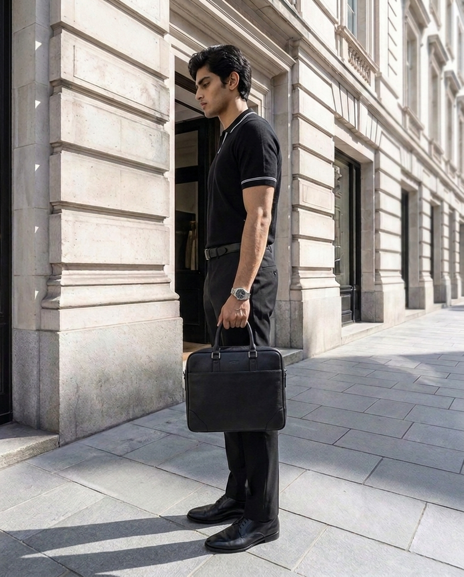 Ink Black Twinline V-Polo