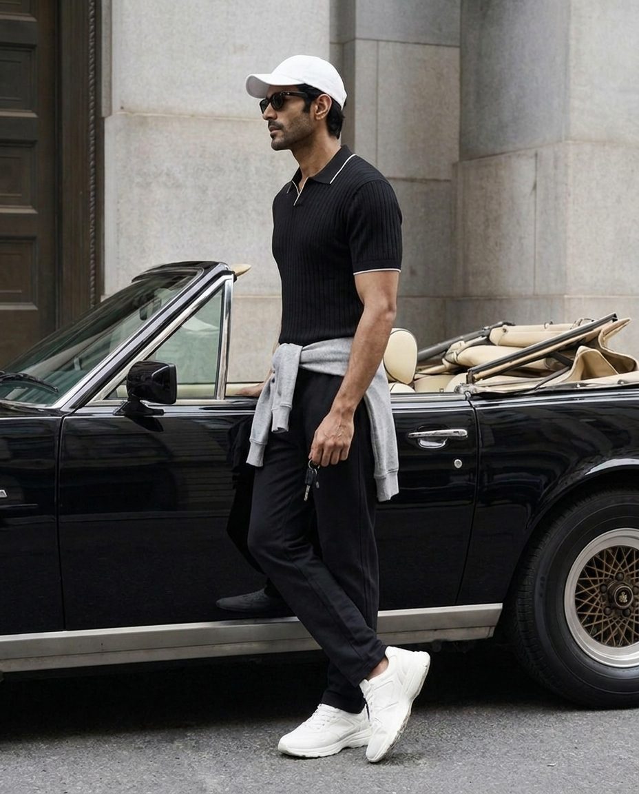 Ink Black Edge V-Polo