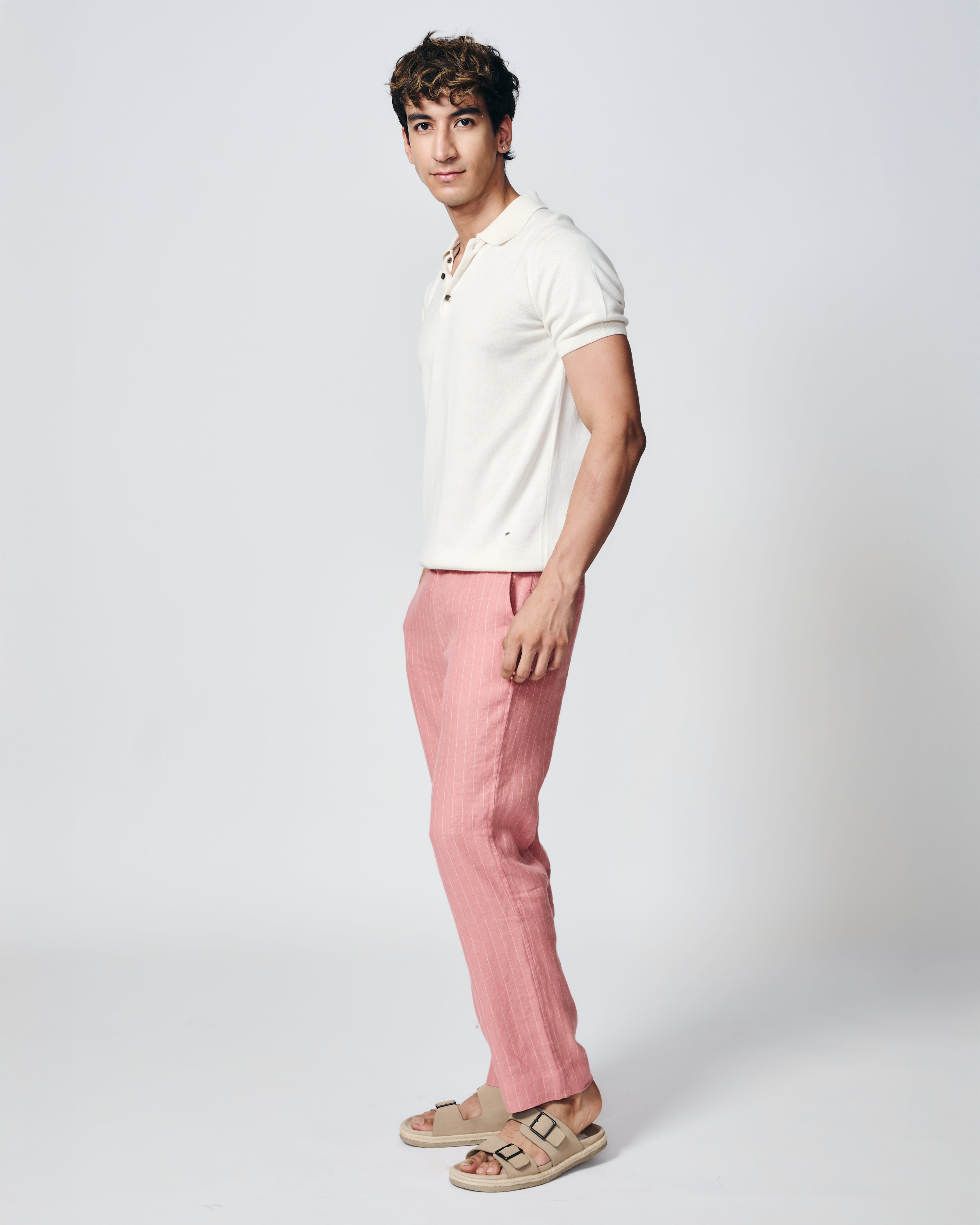 SOFT WHITE COTTON-BAMBOO SIGNATURE POLO T-SHIRT