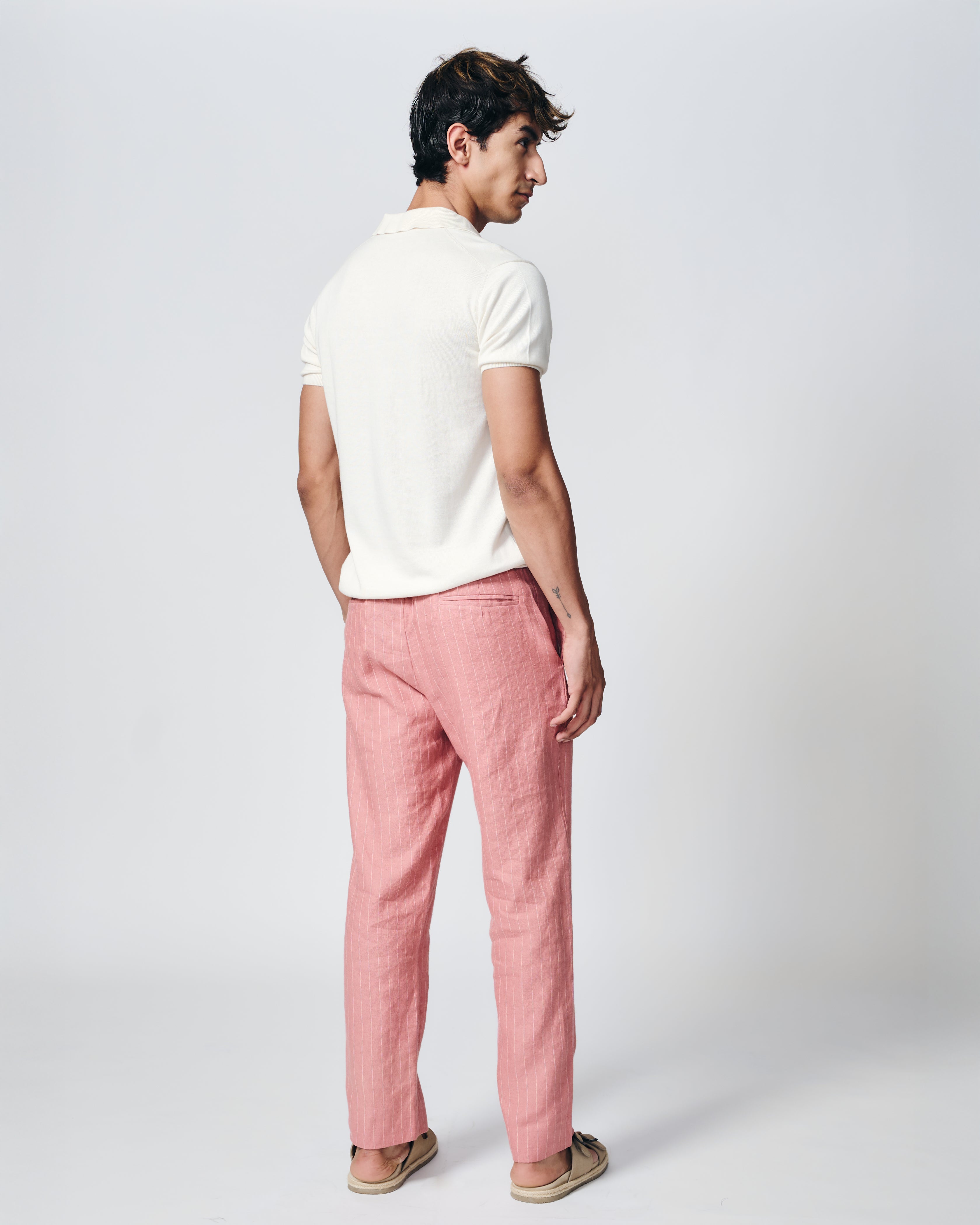 SOFT WHITE COTTON-BAMBOO SIGNATURE POLO T-SHIRT