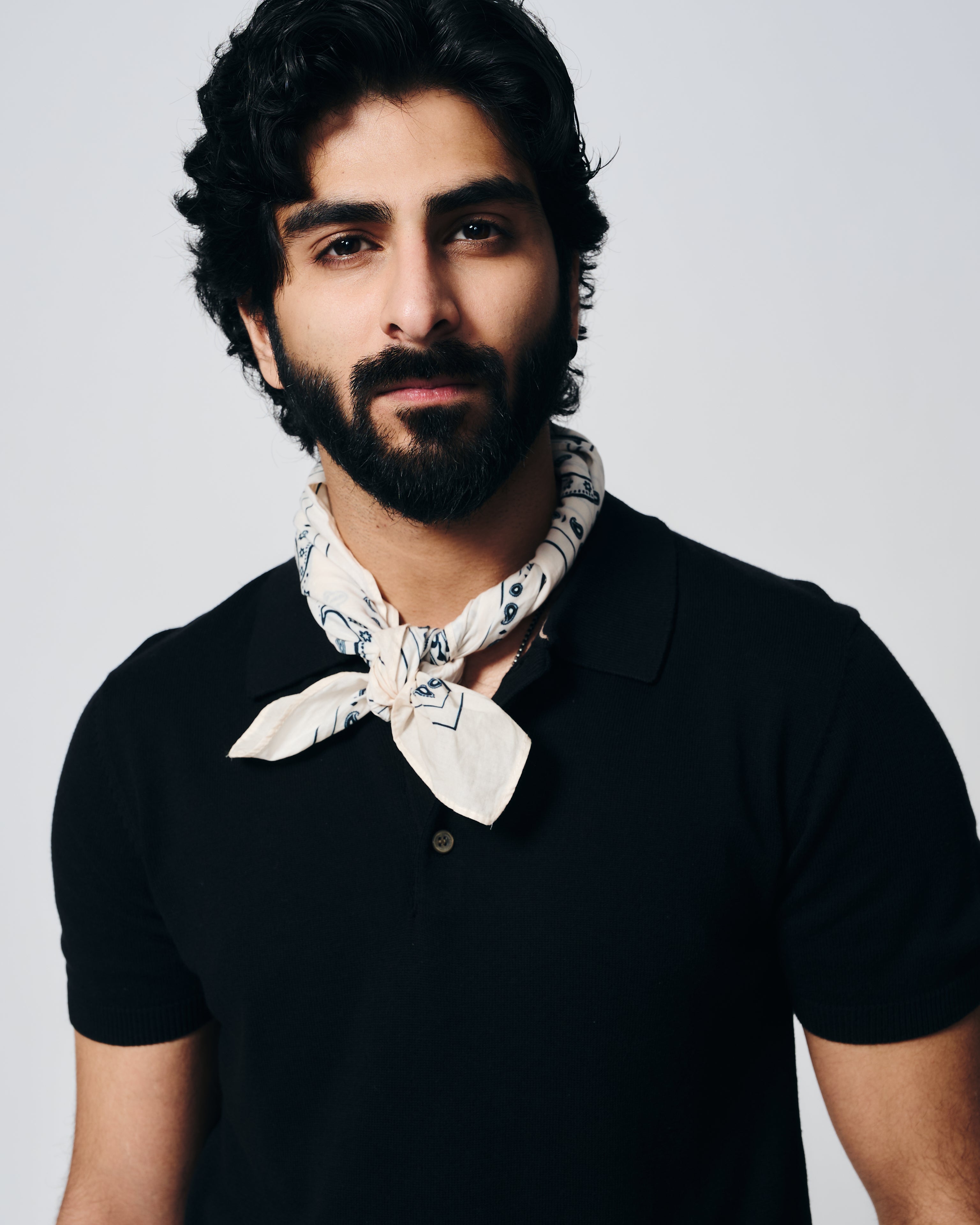 INK BLACK COTTON-BAMBOO SIGNATURE POLO T-SHIRT