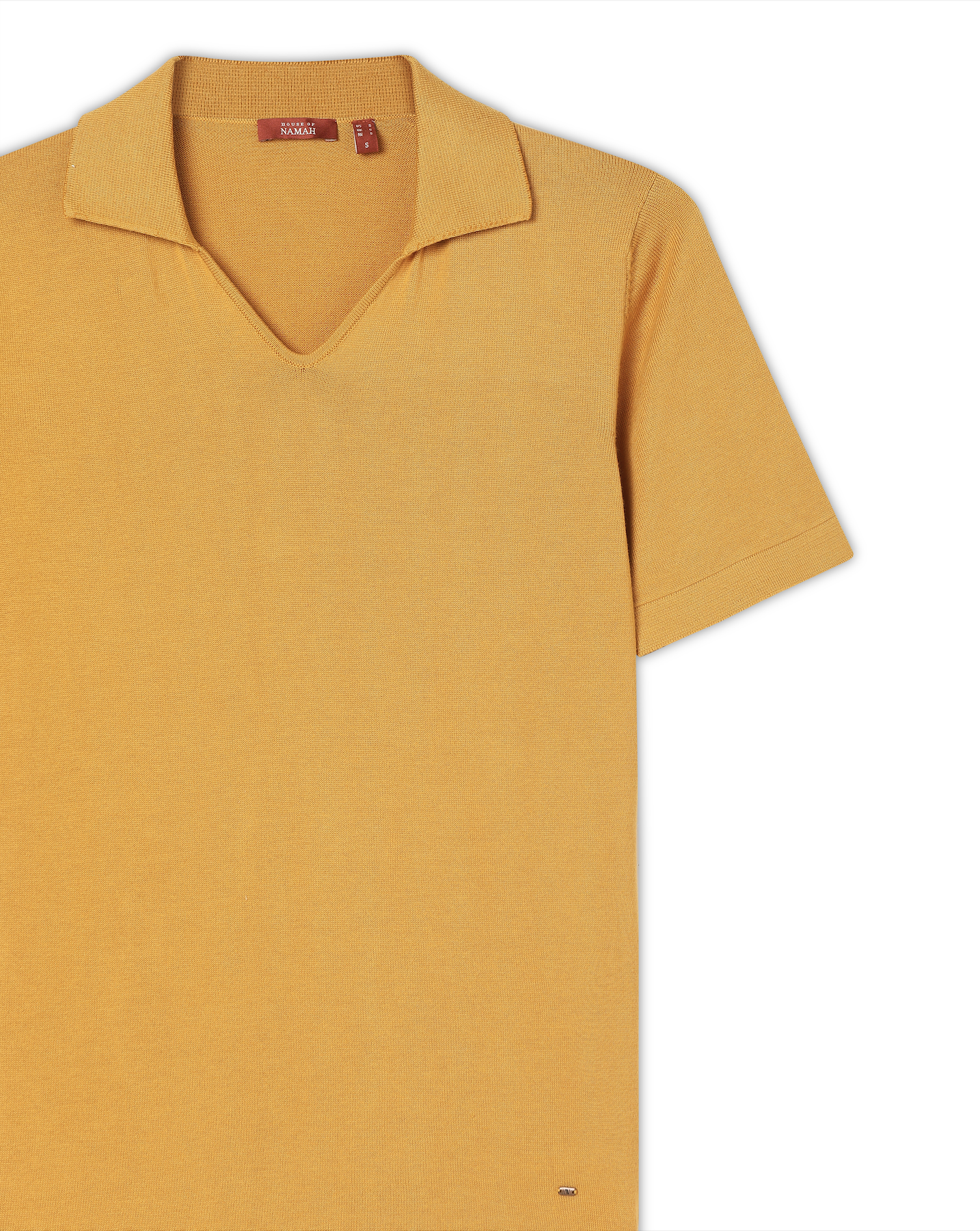 Mustard Piqué U-Polo - 100% Cotton - II