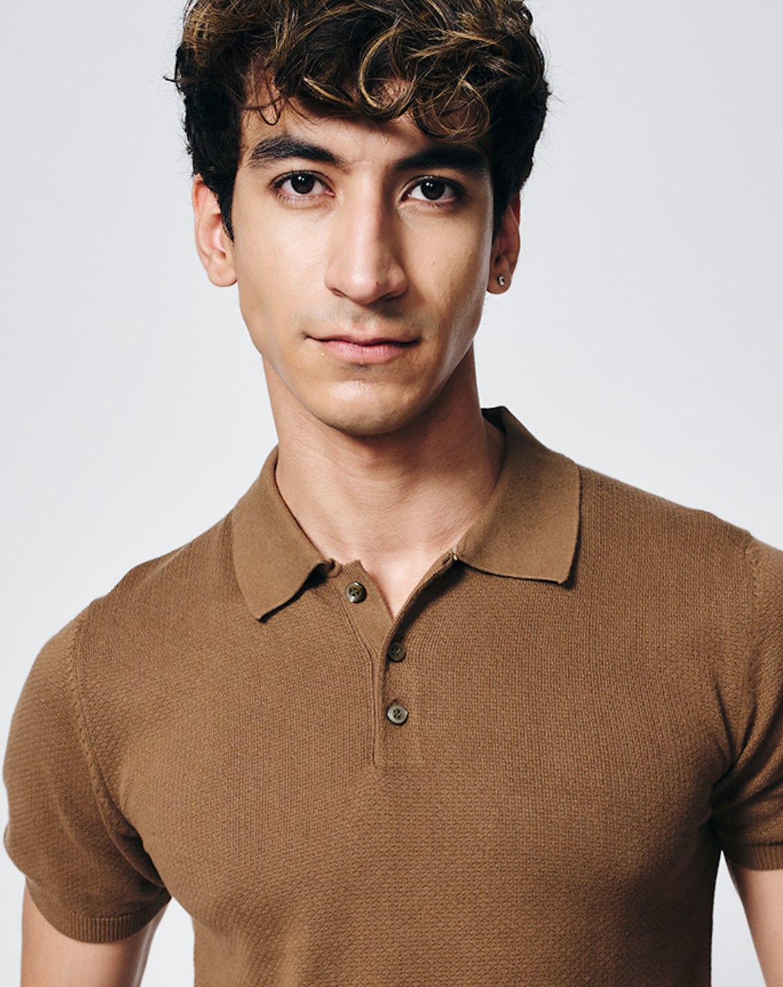 Cocoa Brown Waffle B-Polo - Cotton Bamboo - I