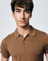 Cocoa Brown Waffle B-Polo - Cotton Bamboo - I