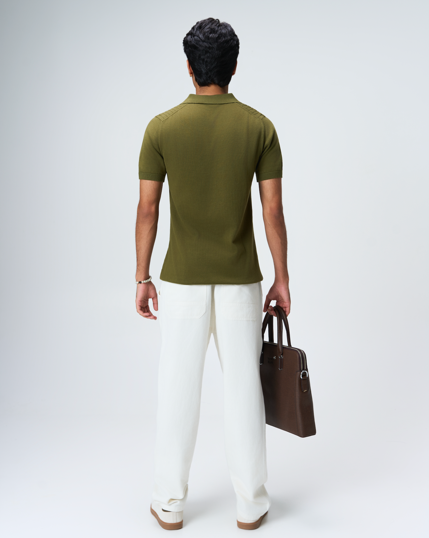Khaki Green Cable B-Polo - 100% Cotton - II