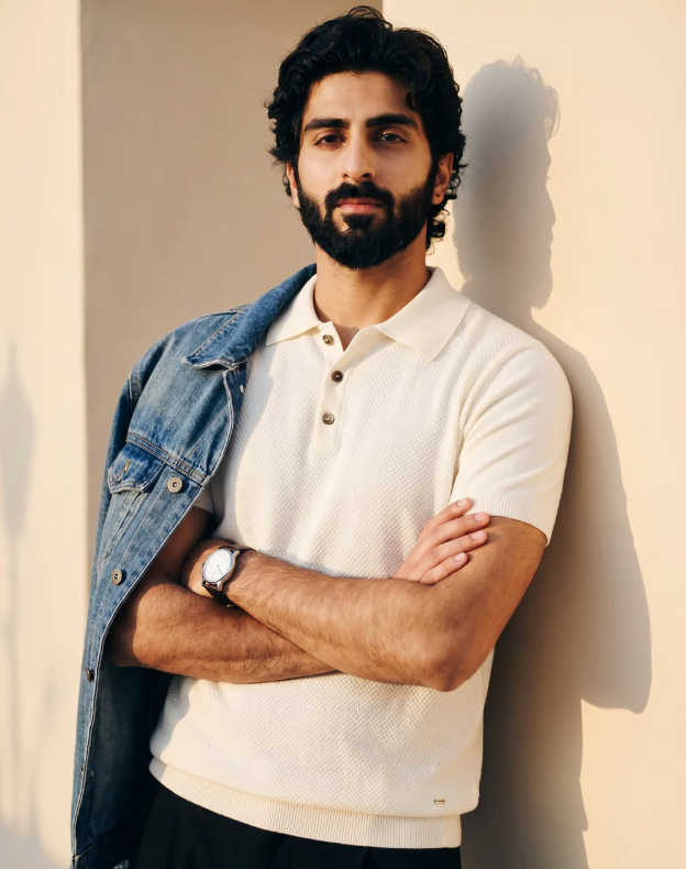 Soft White Waffle Knit Polo
