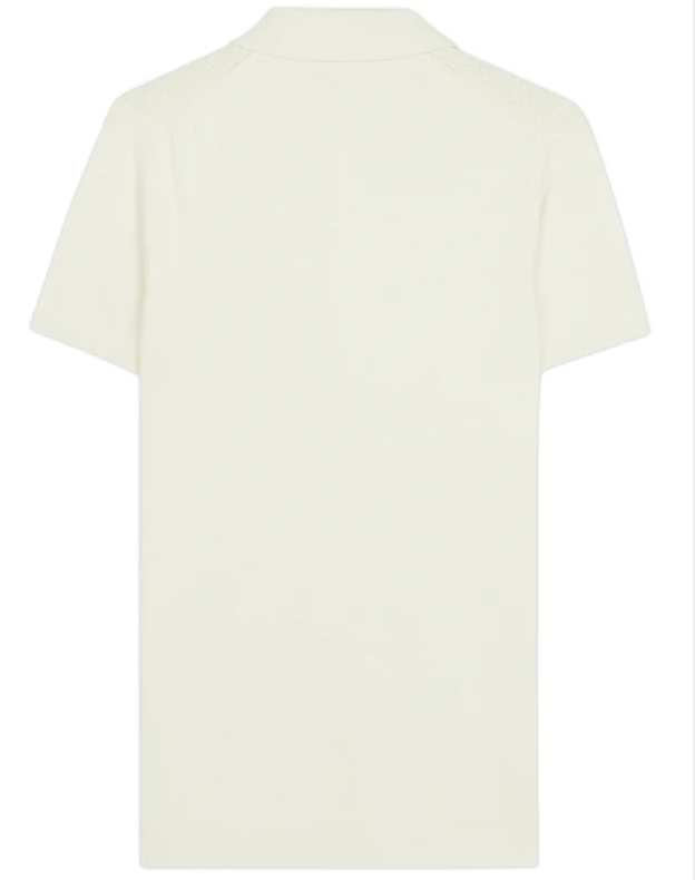 Soft White Waffle Knit Polo