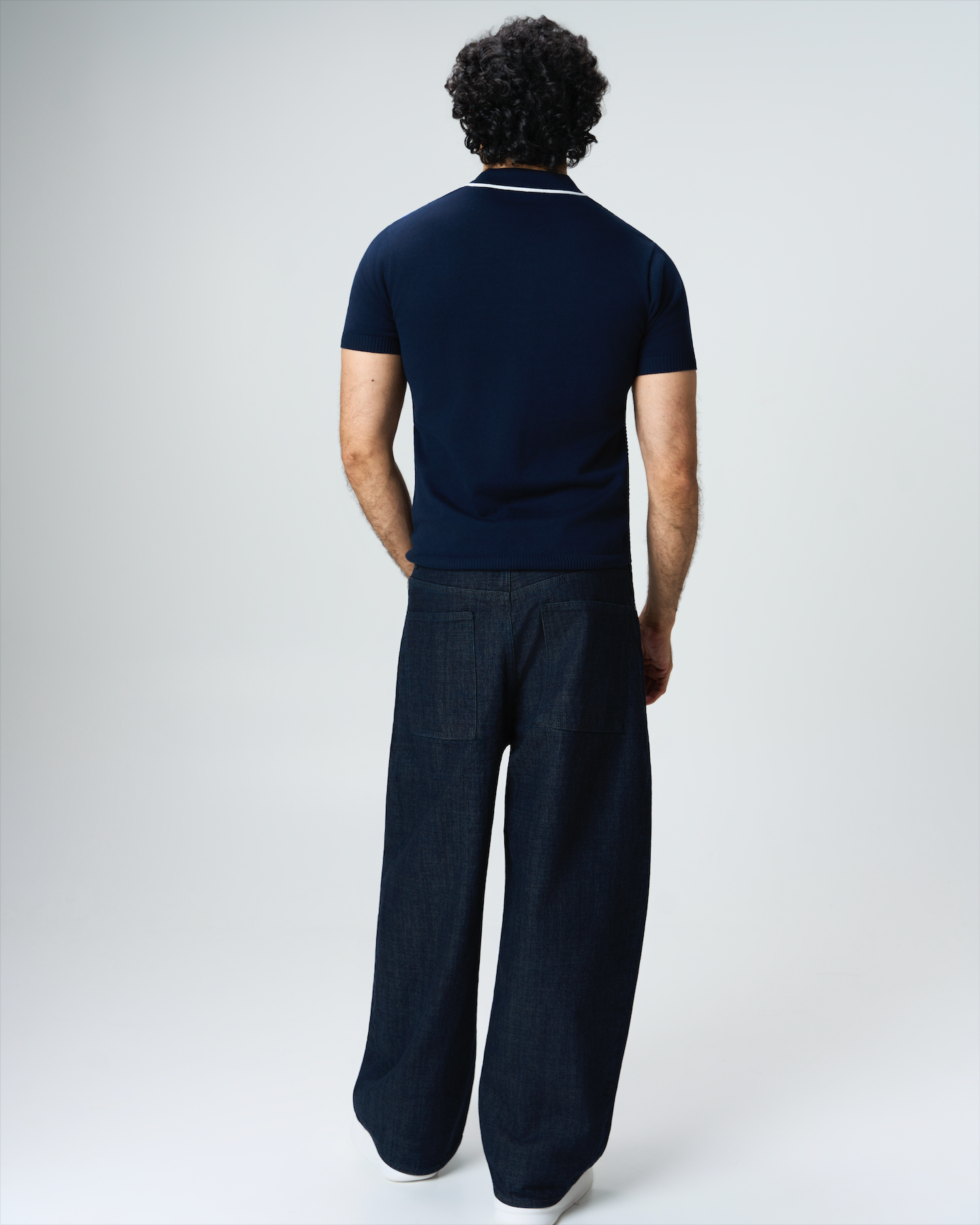 Midnight Blue Pixel Stripe B-Polo - 100% Cotton - II